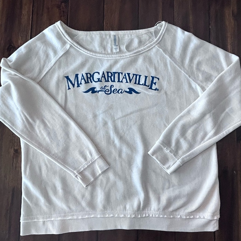 Margaritaville White Sweatshirt with Blue Sea Logo